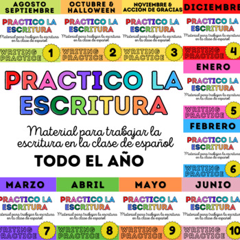 Preview of Escritura en Espanol para todo el año | Writing center Spanish Year long