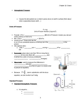 Ch. 10 Gas Laws (AP Notes Pearson) by Breaking Down Chemistry | TPT