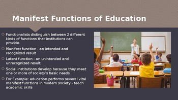 manifest and latent functions of education