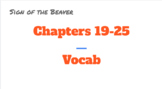 Ch 19 - 25 Sign of the Beaver Vocab Google Slideshow with 