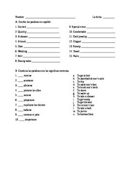 spanish vocab quizzes