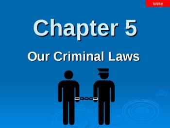 Preview of Ch. 5 - Criminal Law - POWERPOINT (Business Law, Criminal Justice)