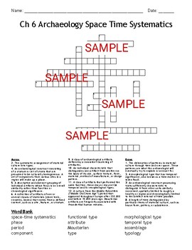 Preview of Ch 6 Archaeology Space Time Systematics Crossword by Dr. C