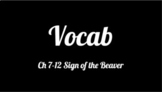 Ch 7-12 Sign of the Beaver Vocab Google Slideshow with pictures