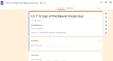 Ch 7-12 Sign of the Beaver Vocab Quiz using Google Forms