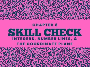 Preview of Ch 8: Integers, Number Lines, and the Coordinate Plane, Skill Check