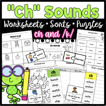 2 sounds of ch digraph ch and k by courtney s creations and clips