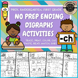 Ch Ending Digraph Worksheets + Activities PreK, TK, Kinder