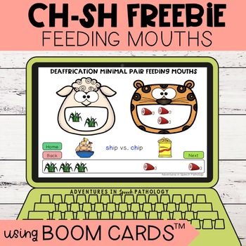 Preview of Ch-Sh Deaffrication Feeding Mouths | Boom Cards™ | Distance Learning