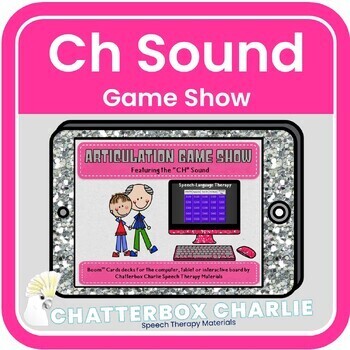Preview of Ch Sound Articulation Game Show Boom Cards for Speech-Language Therapy