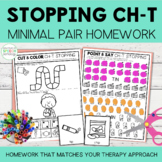 Ch-T Stopping Minimal Pairs Homework | Speech Therapy