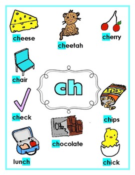 Digraphs Words Chart (ch) by Loving Learning with Miss Sarah | TPT