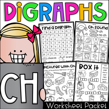 Ch Worksheet Packet - Digraphs Worksheets by My Teaching Pal | TpT