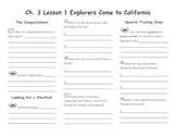 Ch.3 Lesson 1 Explorers Come to California Notes