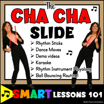 Preview of Cha Cha Slide Music Activities:Dance Lesson Plan Rhythm Activities Rhythm Sticks