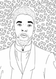 Chadwick Boseman Black Panther Actor Legend Coloring Page 