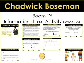 Preview of BOOM CARDS™ Chadwick Boseman Grades 2-4