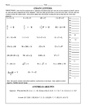 Chain Letters 1 and 2 Algebra Puzzles, Sub Plans, First Da