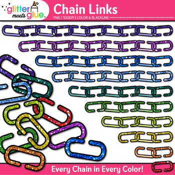 Preview of Chain Link Clipart Images: 110 Colorful Single Broken Clip Art Transparent PNG