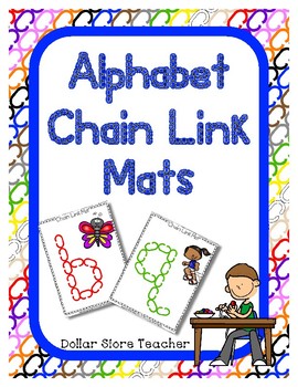 Preview of Chain Link Manipulative Mats Upper & Lower Case Letters  Fine Motor Work