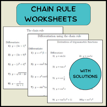 Preview of Chain rule worksheets (with answers)