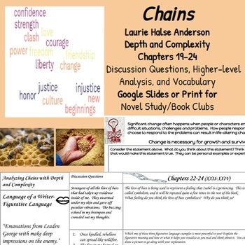 Preview of Chains-Laurie Halse Anderson Novel Study Questions- Depth/Complexity Ch. 19-24