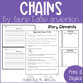 Preview of Chains by Laurie Halse Anderson Novel Study