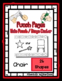 Chair - 26 Shapes - Hole Punch Cards / Bingo Dauber Pages *ap