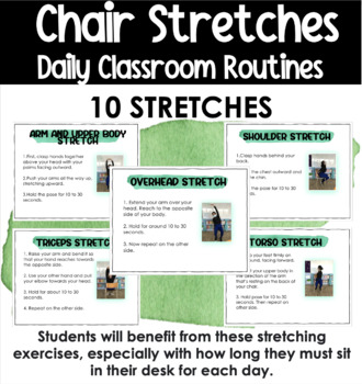 Preview of Chair Stretches & Exercises | Digital Slideshow & Printout Copies