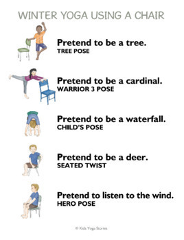 Chair Yoga Poses for Kids Cards