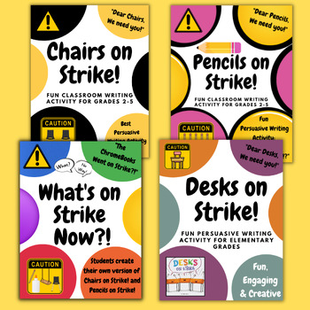 Preview of Chairs, Pencils and Desks on Strike! Creative Fun Persuasive Writing Activities