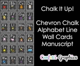 Alphabet Line Cards Posters Signs Chalkboard Chevron A-Z A