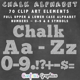 Chalk Alphabet Clip Art Upper Lower Case Alpha Numbers Sym
