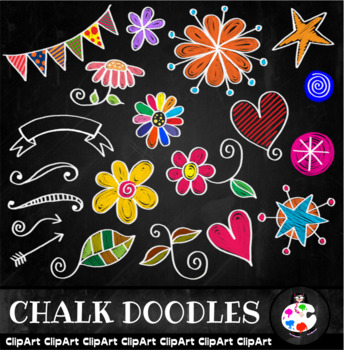 Chalk Board Doodle Clip Art by Prawny | Teachers Pay Teachers