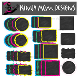 Chalk Board Style Frames and Labels Clip Art