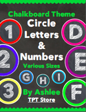 Chalk Board Theme Circle Letters and Numbers