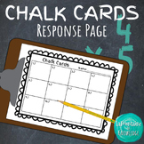 Chalk Cards Response Page for Sidewalk Chalk Task Cards