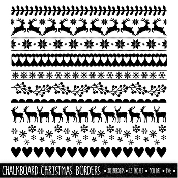 black and white christmas clip art border