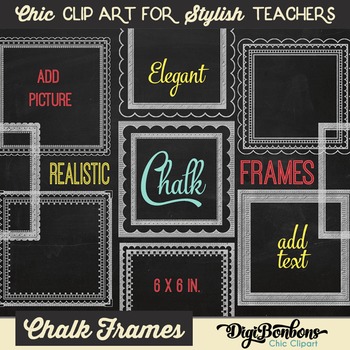 Preview of Chic Chalk Frames - Square - for Commercial Use