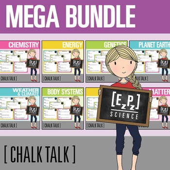 Preview of Chalk Talk Task Cards Mega Bundle | Drawing Science Task Cards