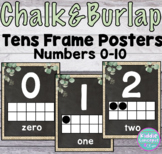 Chalk and Burlap Classroom Decor Tens Frame Posters