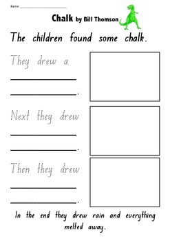 recount writing activity for visual text chalk by bill