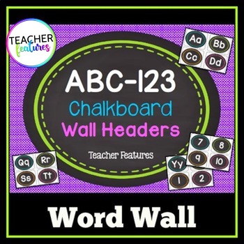 Preview of Letters WORD WALL HEADERS Chalkboard Theme