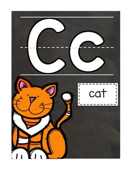 chalkboard alphabet picture cards by that takes kara teaching tpt