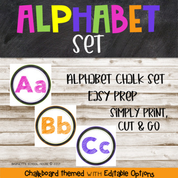 Preview of Alphabet Set {Chalkboard Theme}