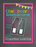 Chalkboard Digital Schedule Cards with Editable Templates