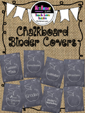 Chalkboard Background Black and White Binder Covers