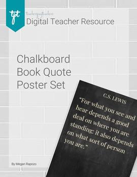 Preview of Chalkboard Background Book Quote Posters