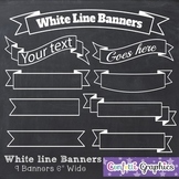 Chalkboard Banners Clip Art White Line Banners Ribbons Lab