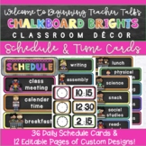Chalkboard Brights Classroom Decor: Editable Daily Class S